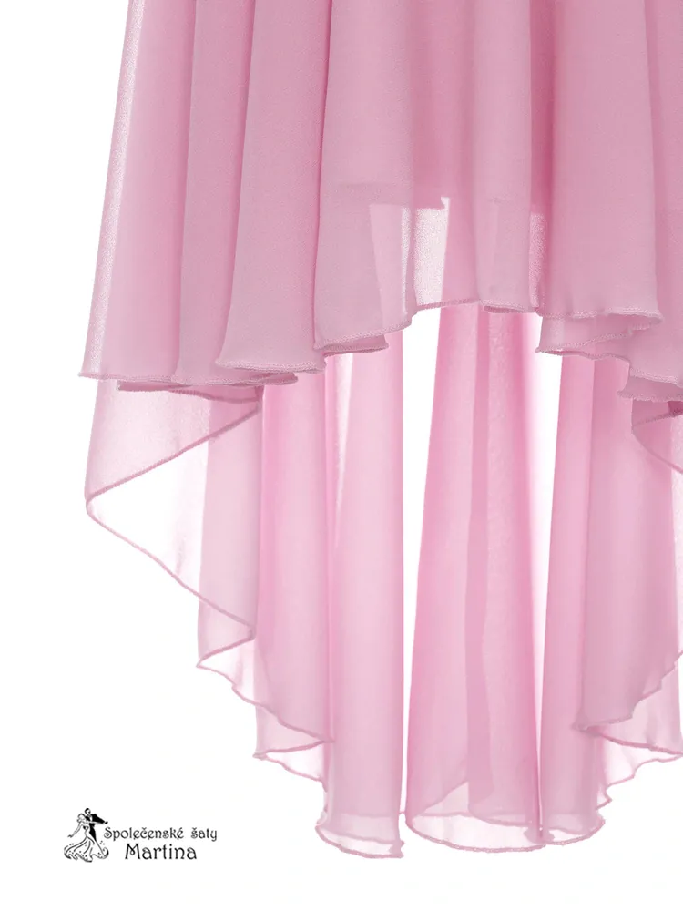 Starorůžové asymetrické dívčí šaty "Ivetka"  6-16 let