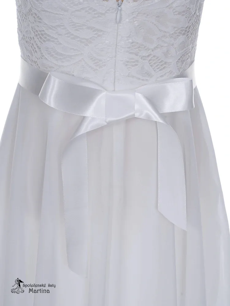 Bílé asymetrické dívčí šaty "Ivetka"  6-16 let