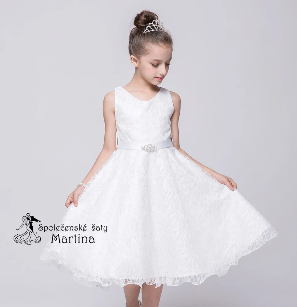 Dívčí šaty pro družičku "Andrea" 3-16 let - bílé