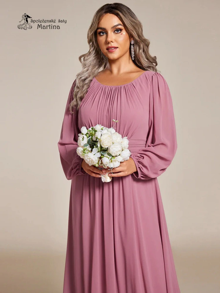 Starorůžové společenské šaty pro silnější postavy "Addie"