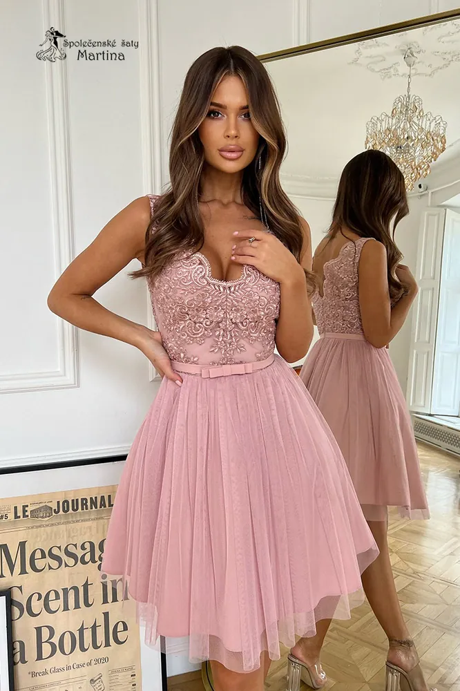 Starorůžové koktejlky "Mandi" s bohatou sukní - vel. 40