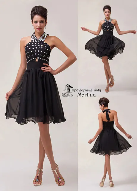 Krátké černé společenské šaty "Thea"