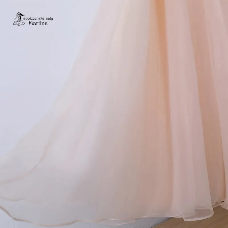 Champagne svatební boho šaty - vel. 36