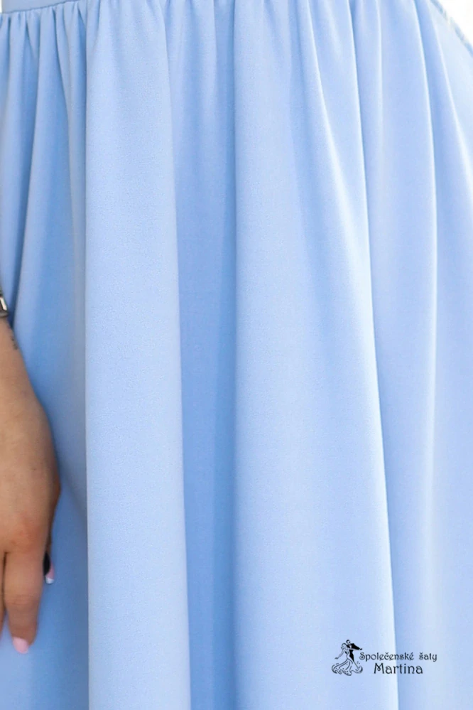 Světle modré krátké šaty s lehkým rukávkem "Evelyn" - vel. XL