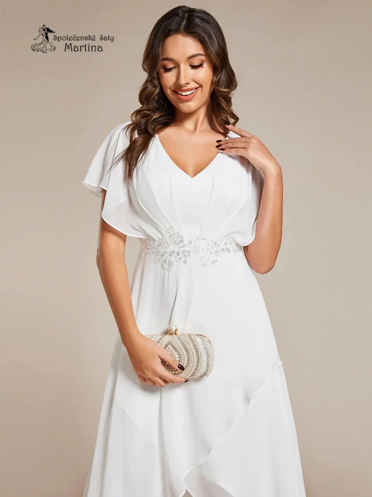 Bílé svatební asymetrické šaty "Calante"