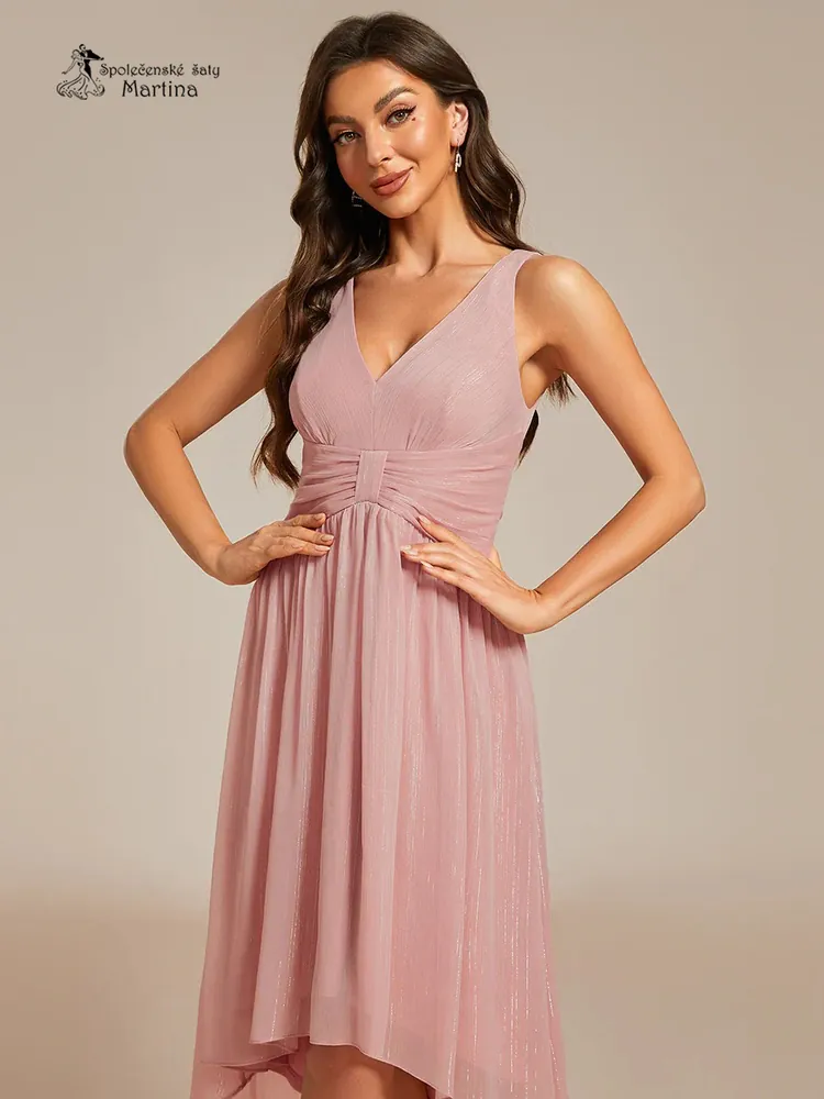 Starorůžové mírně asymetrické tvarující šaty "Jodie" - vel. 38