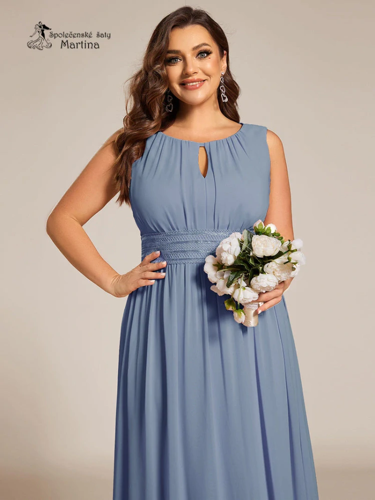 Staromodré plus size společenské šaty "Cherry" s lodičkovým výstřihem