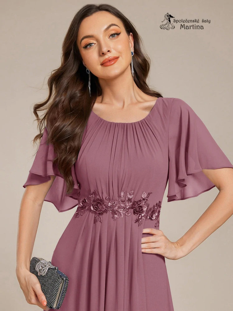 Starorůžové dlouhé šaty pro svatebního hosta, svědkyni, maminku svatby "Rosalinda"