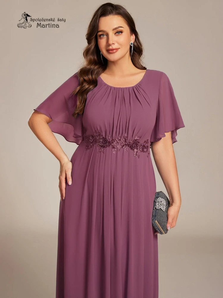 XXL šeříkové dlouhé šaty pro svatebního hosta, svědkyni, maminku svatby "Rosalinda"