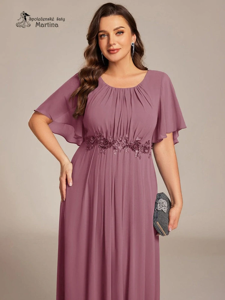 XXL starorůžové dlouhé šaty pro svatebního hosta, svědkyni, maminku svatby "Rosalinda"