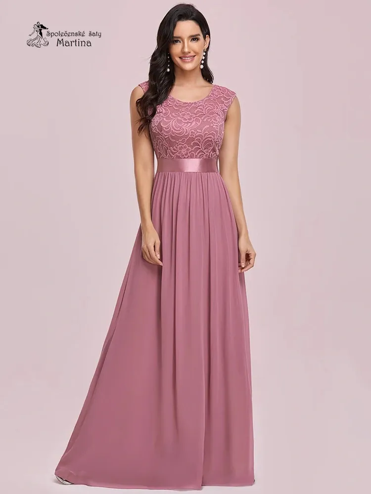 Starorůžové společenské šaty "Siera" s krajkovým živůtkem