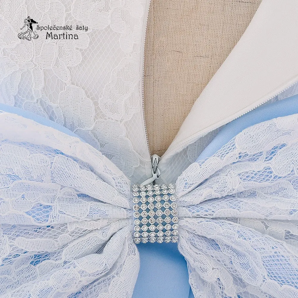 Světle modré šatičky pro nejmenší s čelenkou "Adrianka" 0-2 roky