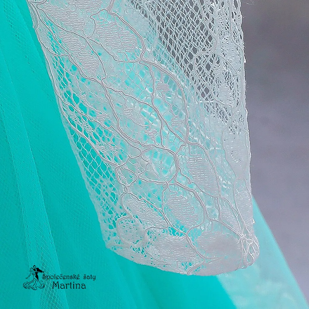 Mintové šatičky pro nejmenší s rukávem "Beátka" 0-2 roky