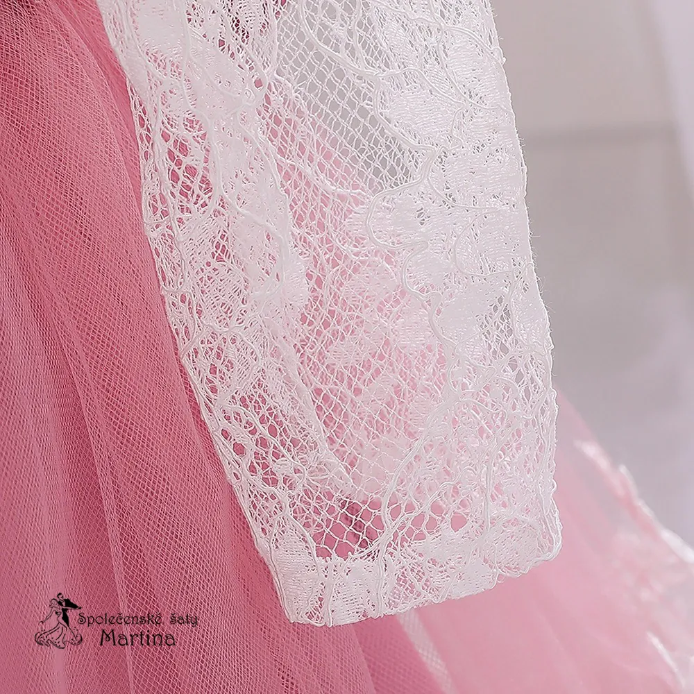 Tmavě růžové šatičky pro nejmenší s rukávem "Beátka" 0-2 roky