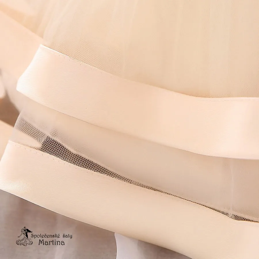 Champagne šatičky pro dívky / družičky "Sárinka" 0-12 let