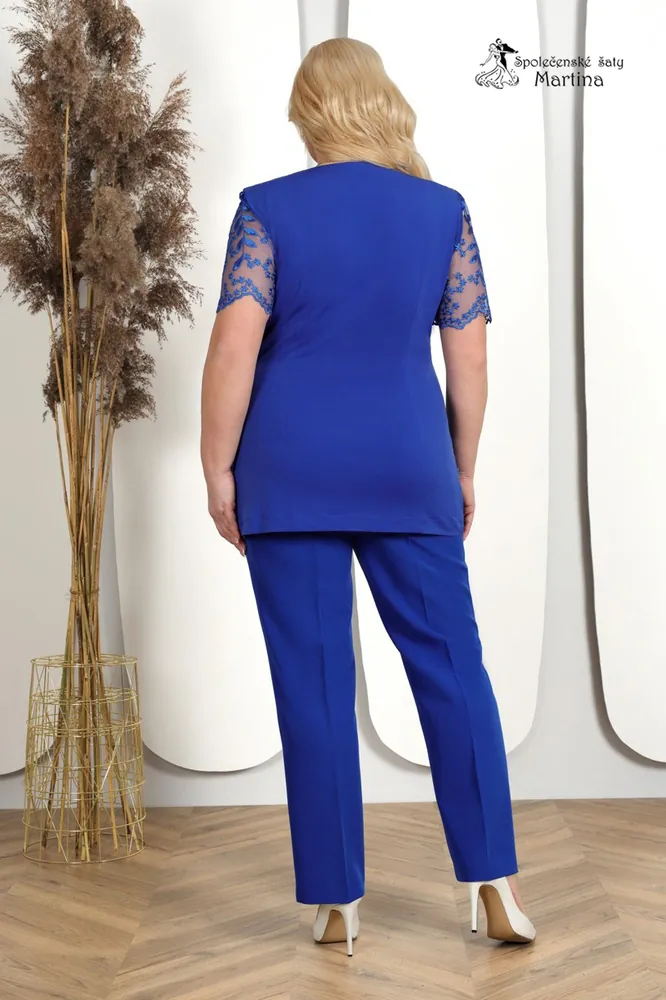 Královsky modrý kalhotový kostýmek "Allana"