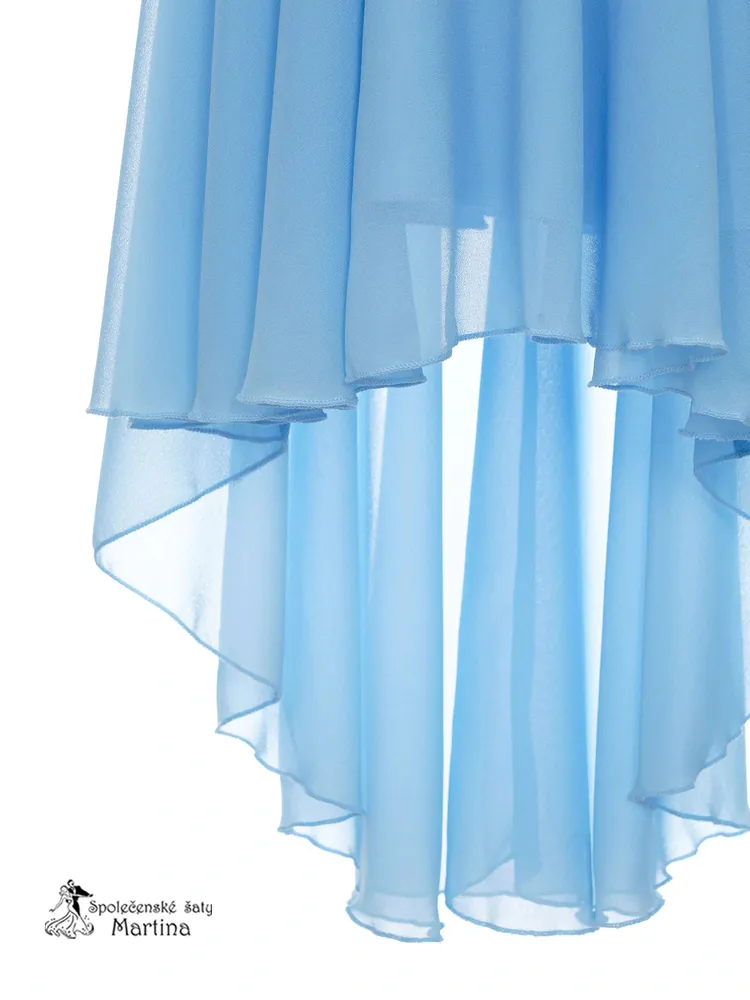 Světle modré asymetrické dívčí šaty "Ivetka"  6-16 let