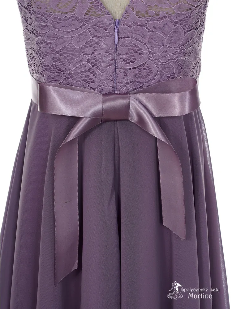 Šeříkové asymetrické dívčí šaty "Ivetka"  6-16 let