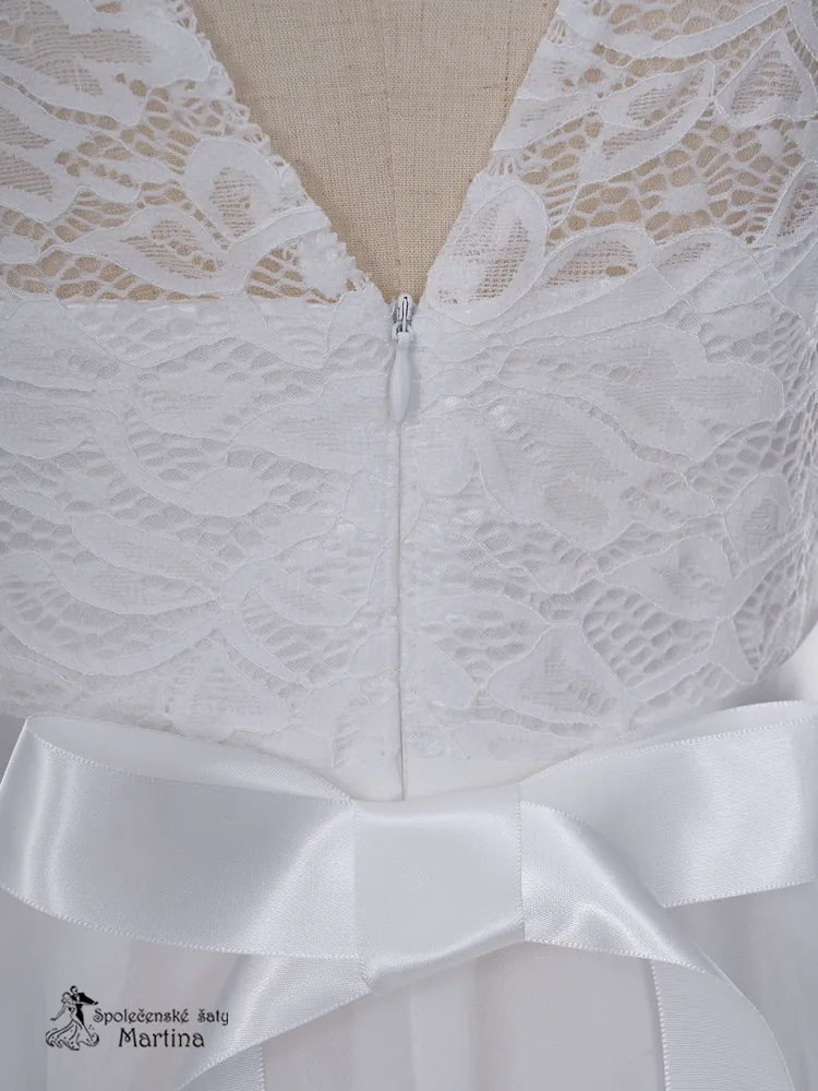 Bílé asymetrické dívčí šaty "Ivetka"  6-16 let