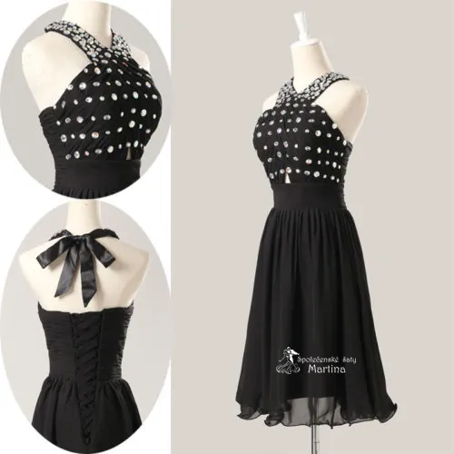 Krátké černé společenské šaty "Thea"