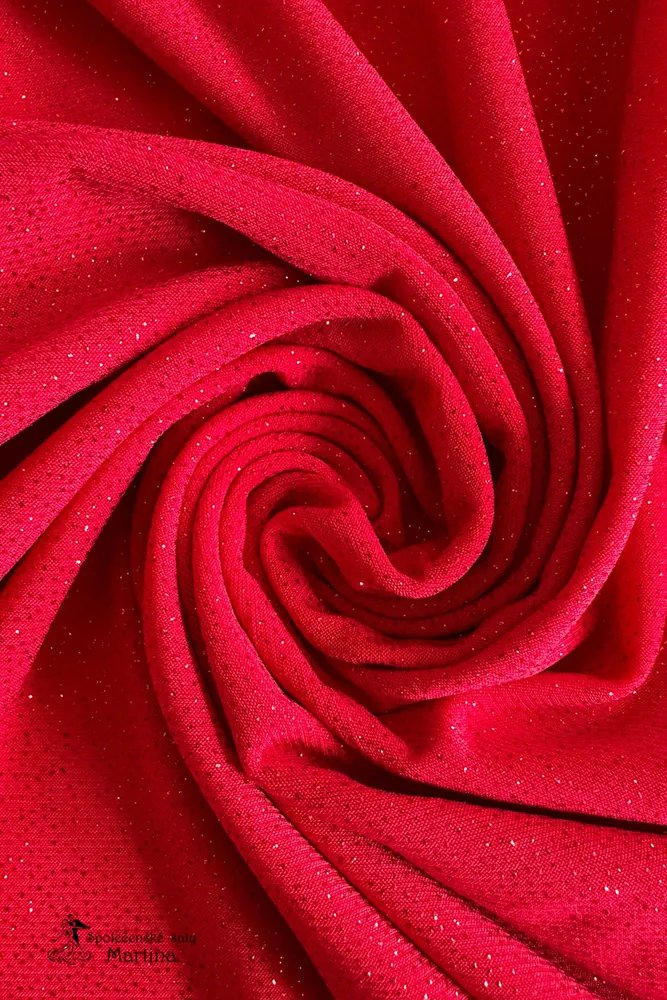 Malé červené mini třpytivé šaty "Eleanora" s ¾ rukávem