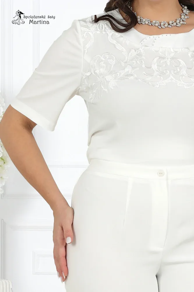 Krémový 3-dílný kalhotový set "Mary" 