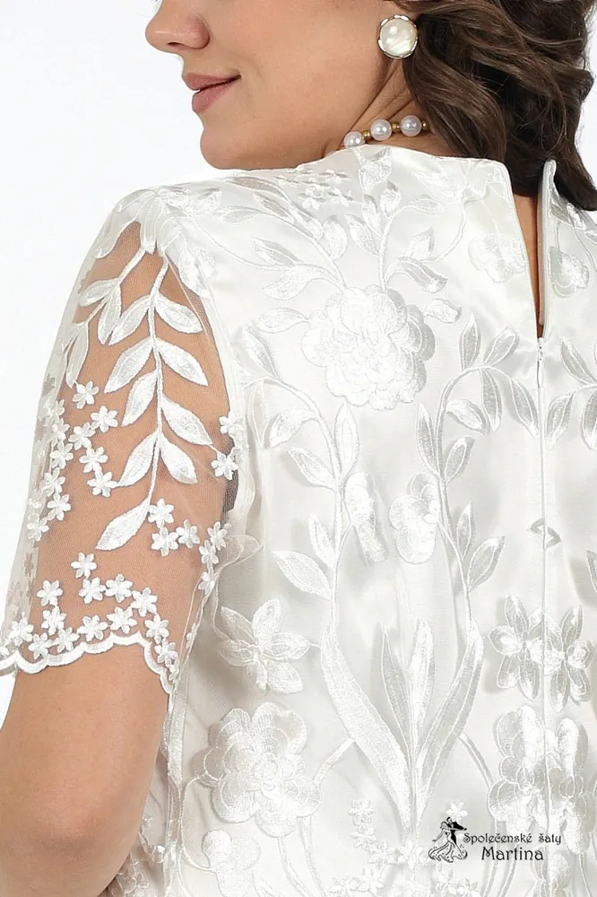 Svatební či popůlnoční pouzdrové šaty pro plnoštíhlé "Prue" 