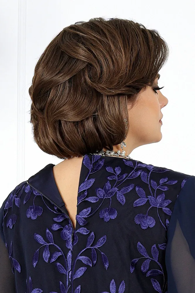 Tmavě modré pouzdrové šaty "Julianna" s netopýřími šifonovými rukávy 