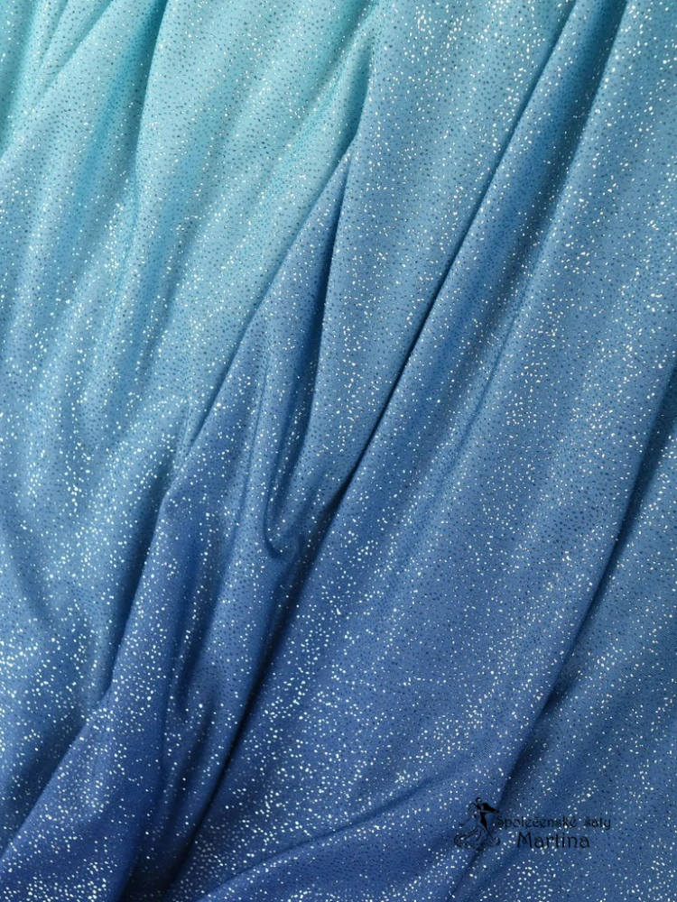 Třpytivé světle modré společenské šaty "Veronika" s ombré efektem 