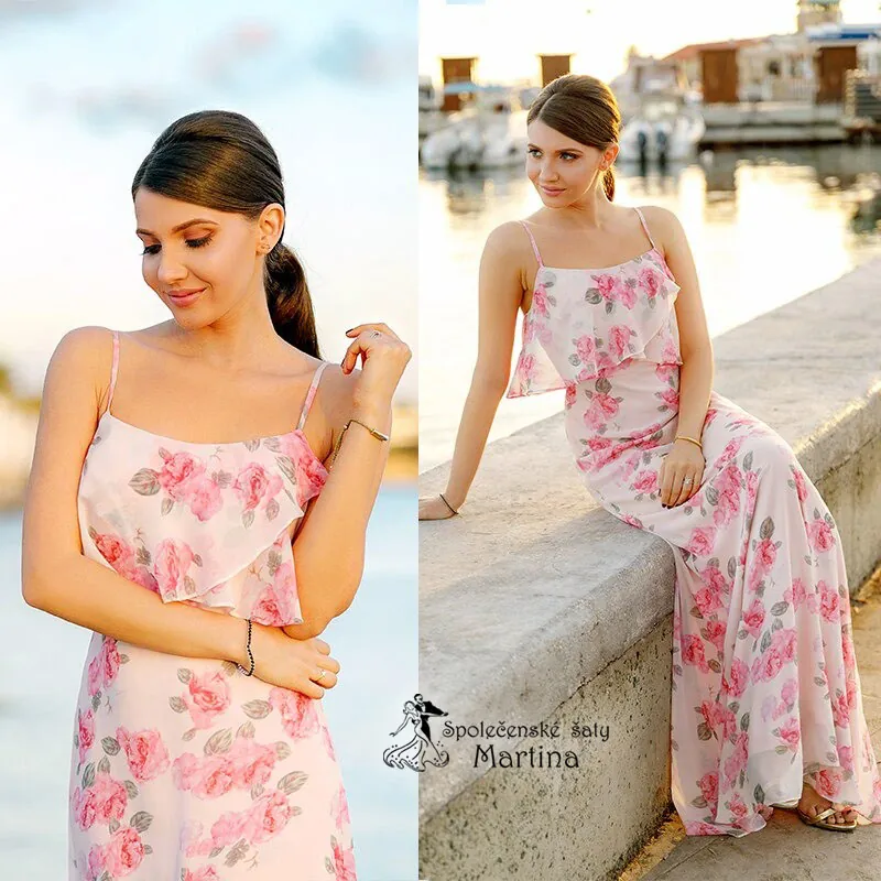 Růžové jemné romantické šaty "Florence"