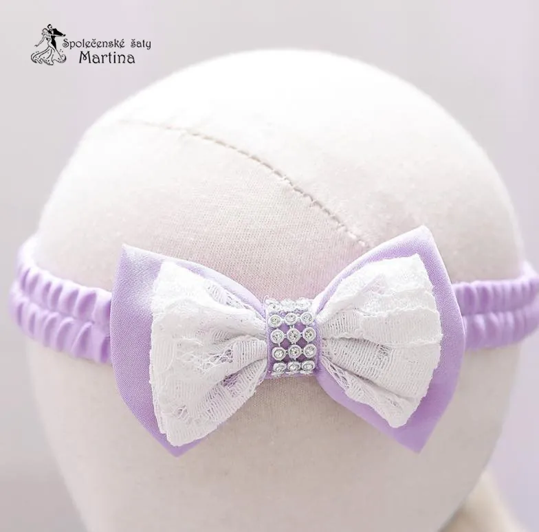 Světle fialové šatičky pro nejmenší s čelenkou "Adrianka" 0-2 roky