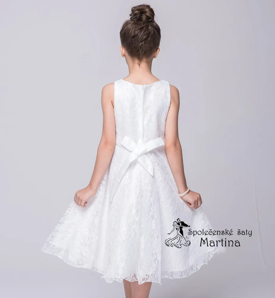 Dívčí šaty pro družičku "Andrea" 3-16 let - bílé