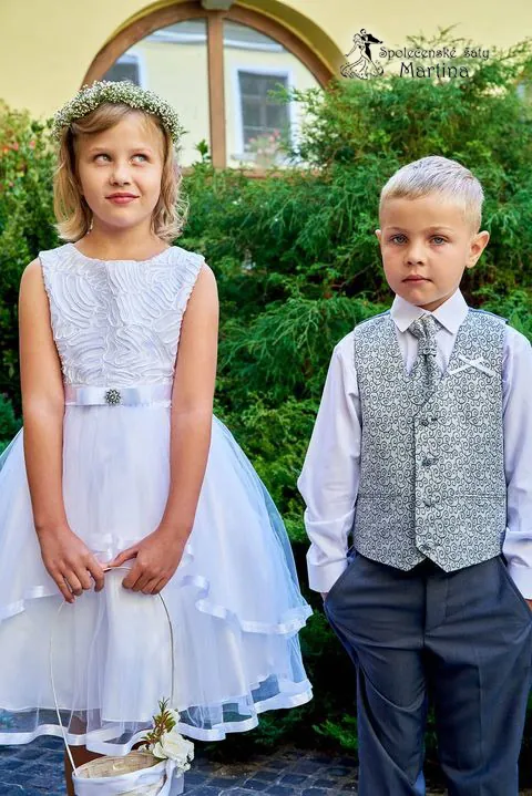 Dívčí šaty "Mirka" - bílé  vel. 7