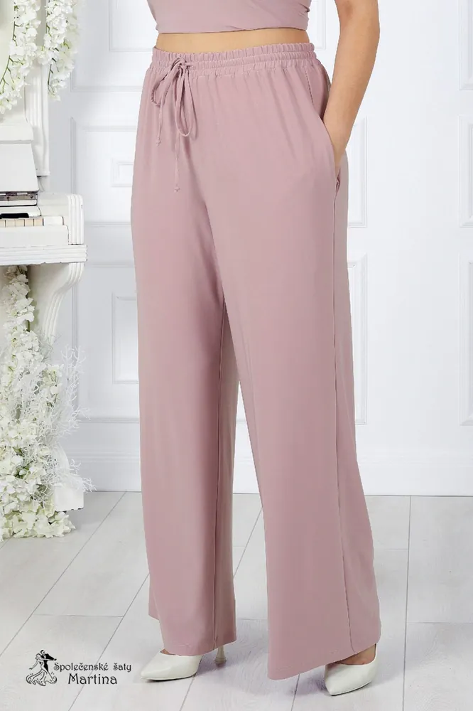 Pudrově růžový 3-dílný kalhotový set "Jewella"