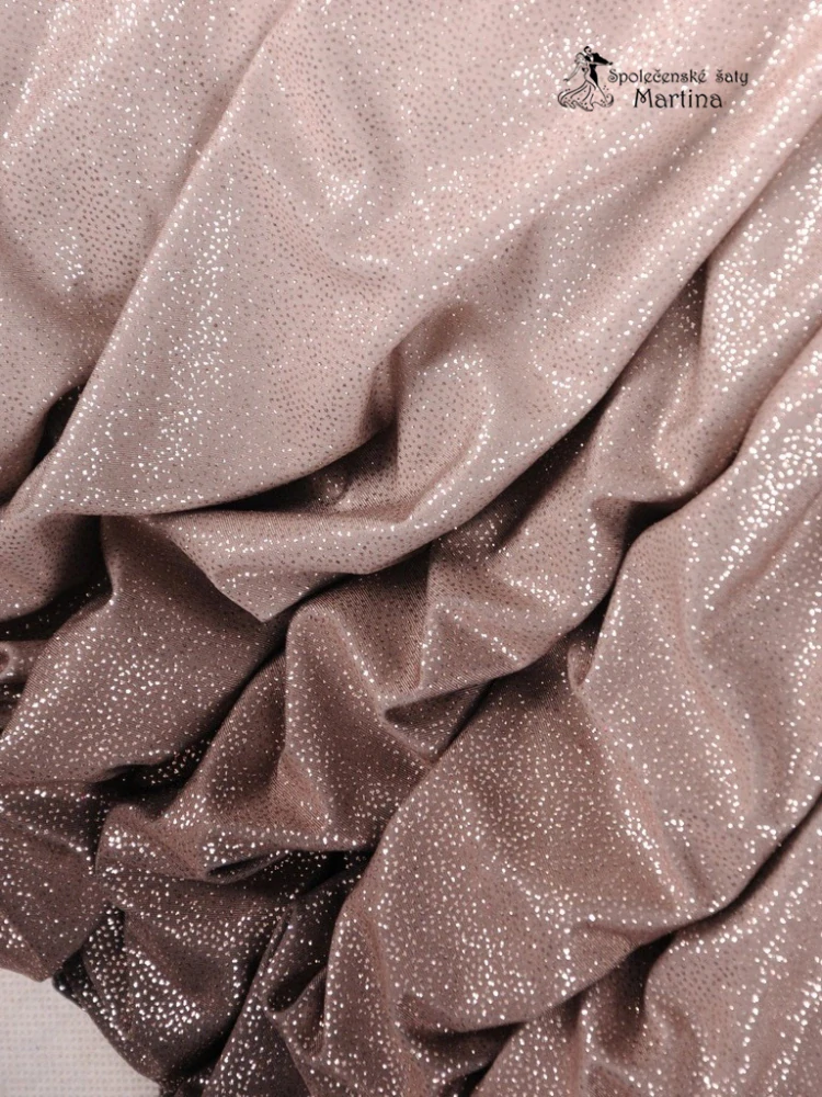 Třpytivé hnědo-cappuccinové společenské šaty "Veronika" s ombré efektem - vel. 44