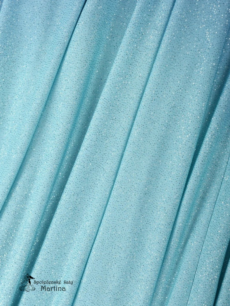 Třpytivé světle modré společenské šaty "Veronika" s ombré efektem - vel. 48
