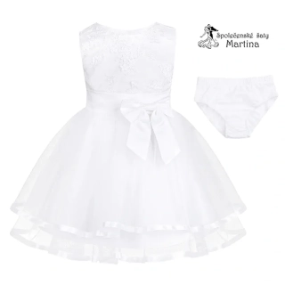 Bílé šatičky pro miminka "Vaneska" - 18-24 měs, vel. 90