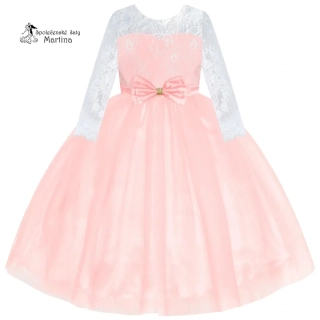 Broskvové společenské šaty "Amálka" - vel. 12