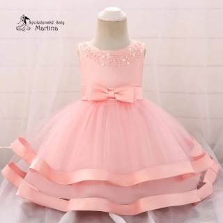 Světle růžové šatičky pro dívky / družičky "Sárinka" - vel. 80