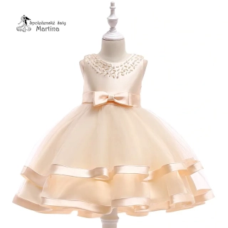 Champagne šatičky pro dívky / družičky "Sárinka" - vel. 130