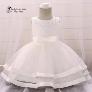 Bílé šatičky pro dívky / družičky "Sárinka" - vel. 90