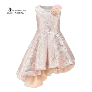 Luxusní asymetrické růžové dívčí šatičky "Jasmínka" - vel. 4