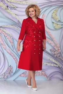 Červený šatový plus size kabát "Darleen" - vel. 56