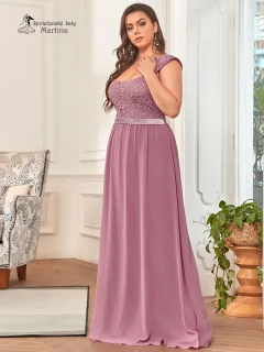 Dlouhé společenské šaty s krajkovým živůtkem "Gloria" - starorůžové - vel. 54