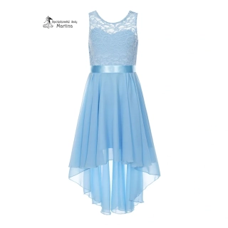 Světle modré asymetrické dívčí šaty "Ivetka" - vel. 16