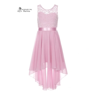 Starorůžové asymetrické dívčí šaty "Ivetka" - vel. 16