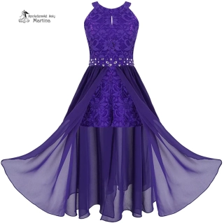 Dívčí kraťáskové šaty "Edita" - fialové  vel. 16