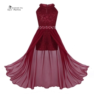 Dívčí kraťáskové šaty "Edita" - vínové  vel. 16