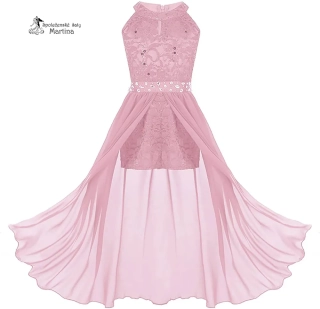 Dívčí kraťáskové šaty "Edita" - růžové  vel. 6