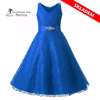 Dívčí šaty "Andrea" - modré cca 6-7 let - vel. 130